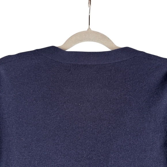 Lachlan British Inspired Men’s Lightweight Navy Wool Cashmere Cardigan Size M - Picture 6 of 8